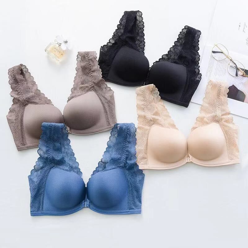 新品前扣式内衣女l士小胸聚拢收副乳防下垂调整型无钢圈无痕文胸