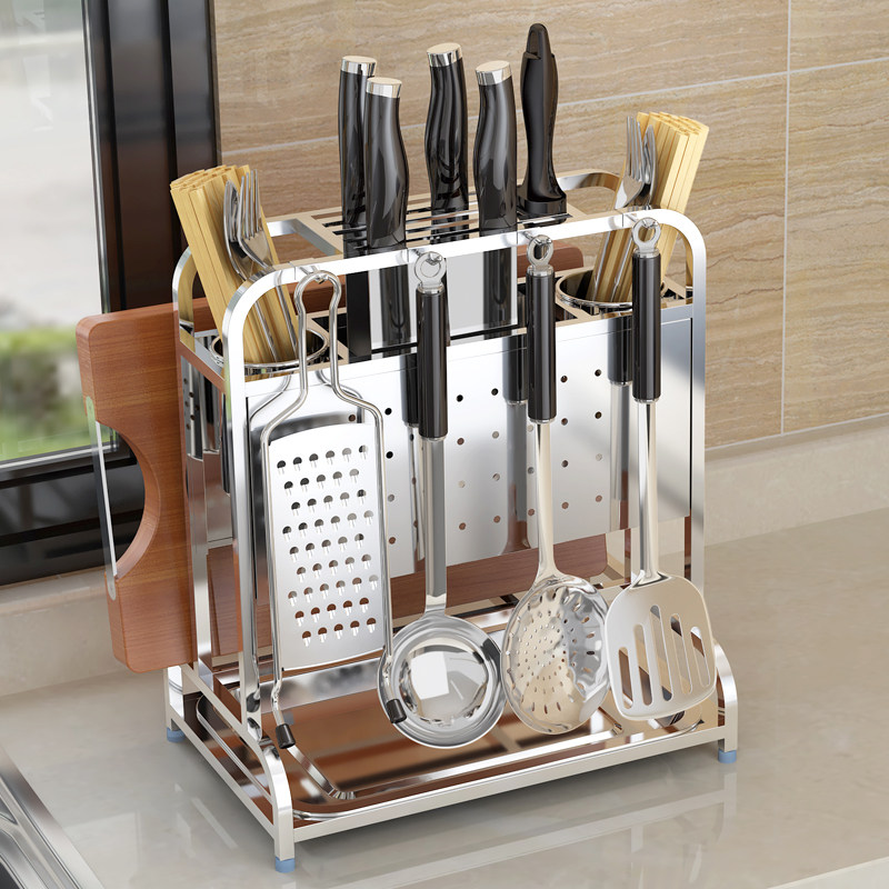极速304不锈钢厨房置物架刀架砧板筷子筒收N纳层架壁挂台面立放置,厨房/烹饪用具,刀架,淘宝优惠券,粉丝福利购,淘宝优惠卷