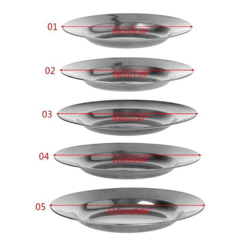 极速Stainless Steel Round Dixnner Plate Dish Tray Food Conta