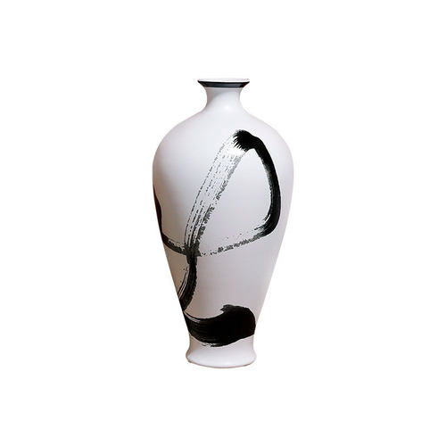 新品新中式水墨k陶瓷花瓶大堂玄关走廊博古架简约软装饰品摆件