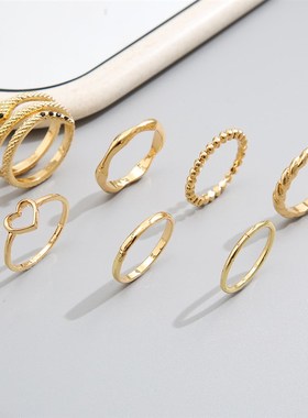 极速Hollow heart opening serpentine thread joinUt ring set