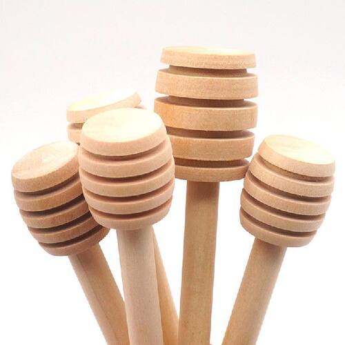 新品5PcsLot 8cm Long Handle Wood Honey StNir Bar Practical