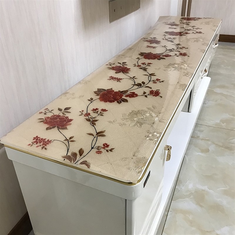 极速彩色台面垫子耐磨软玻璃电视柜桌布PVKC餐桌垫防水茶几桌面保