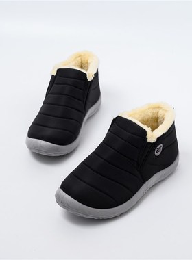 极速Waterproof Warm Fur Men Boots Winter Shoes OSutdoor Snow