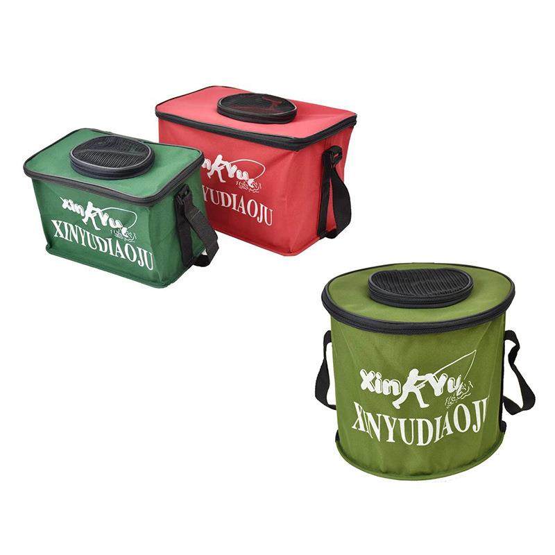 户外钓鱼桶折叠水箱便携带盖活鱼桶钓鱼用品装鱼箱帆布鱼桶