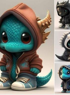 亚马逊热卖新款万圣节精灵摆件时尚创意摆件恐龙氛围场景布置道具