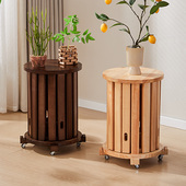 实木凳子可堆叠 家庭叠叠带滑轮储存堆叠凳子客人备用凳子新 中