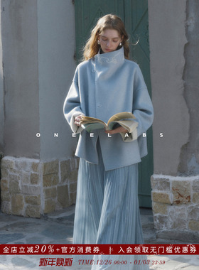 ONEELABS原创品牌 可双面穿 定位珠花绣工艺 100绵羊毛双面呢大衣