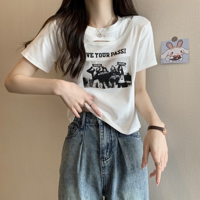 B-12四店夏季新款方领短款甜酷风辣妹【部分微瑕疵不退不换】