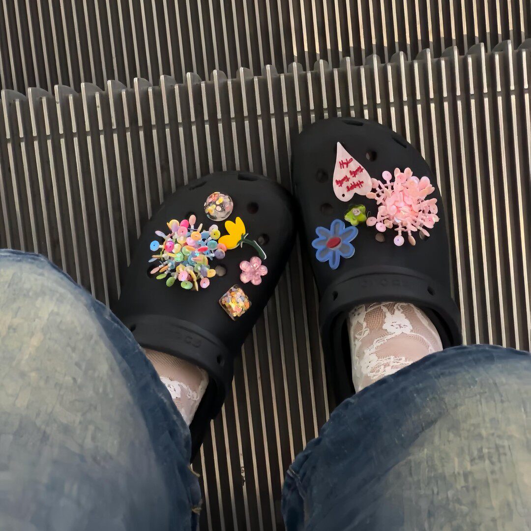 多巴胺高级感串珠洞洞鞋鞋花diy