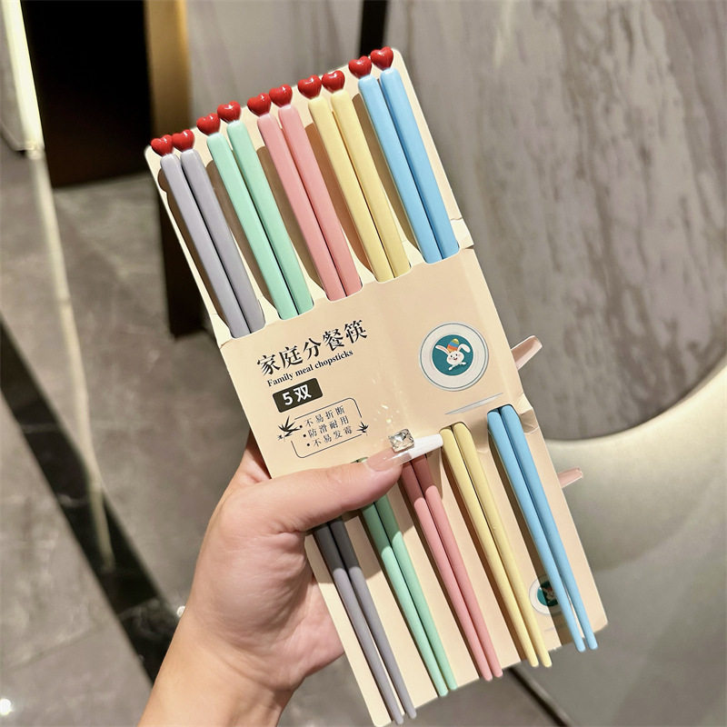 爱心ins风合金筷子防霉食品级