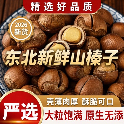 新鲜大榛子官方旗舰店东北特产大开口野生坚果虎皮薄壳榛果无添加