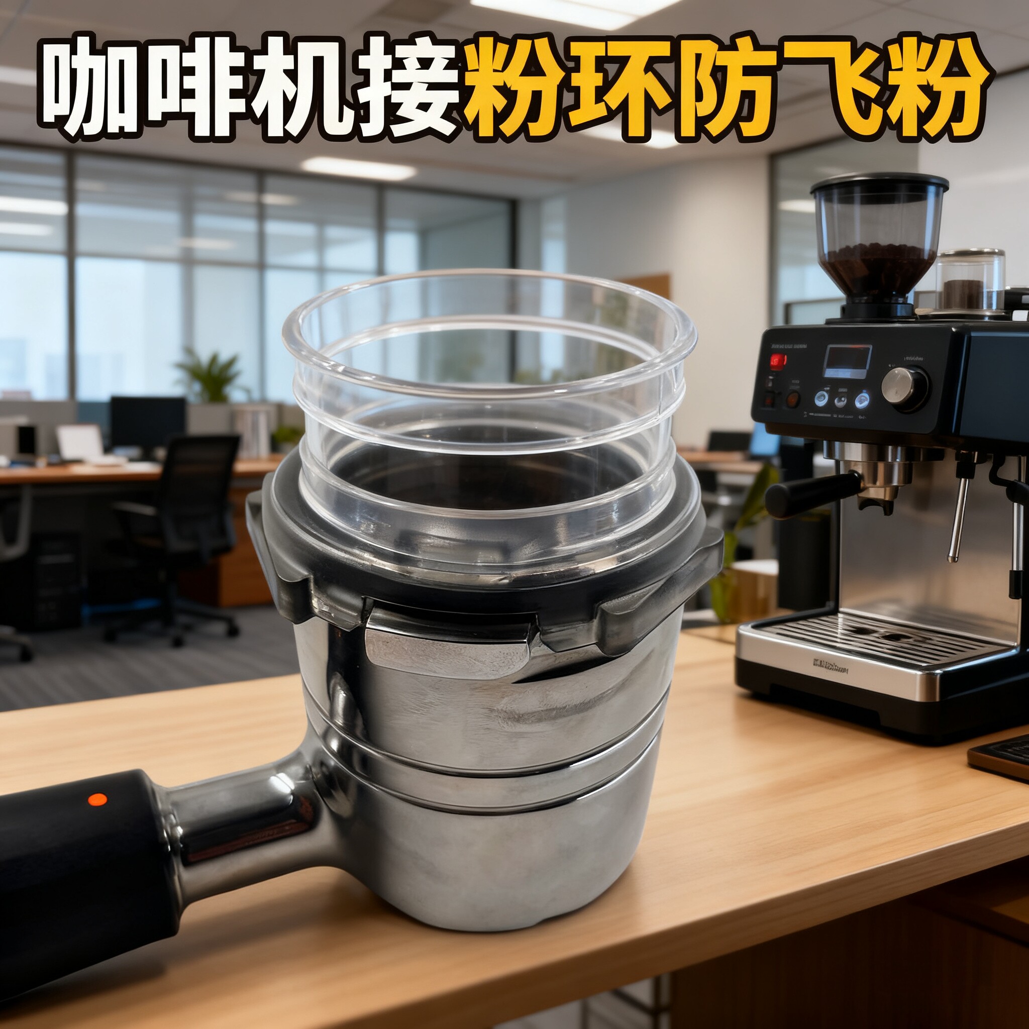 NINJA/忍者咖啡机接粉器接粉杯手柄通用配件防飞粉接粉環外卡底座