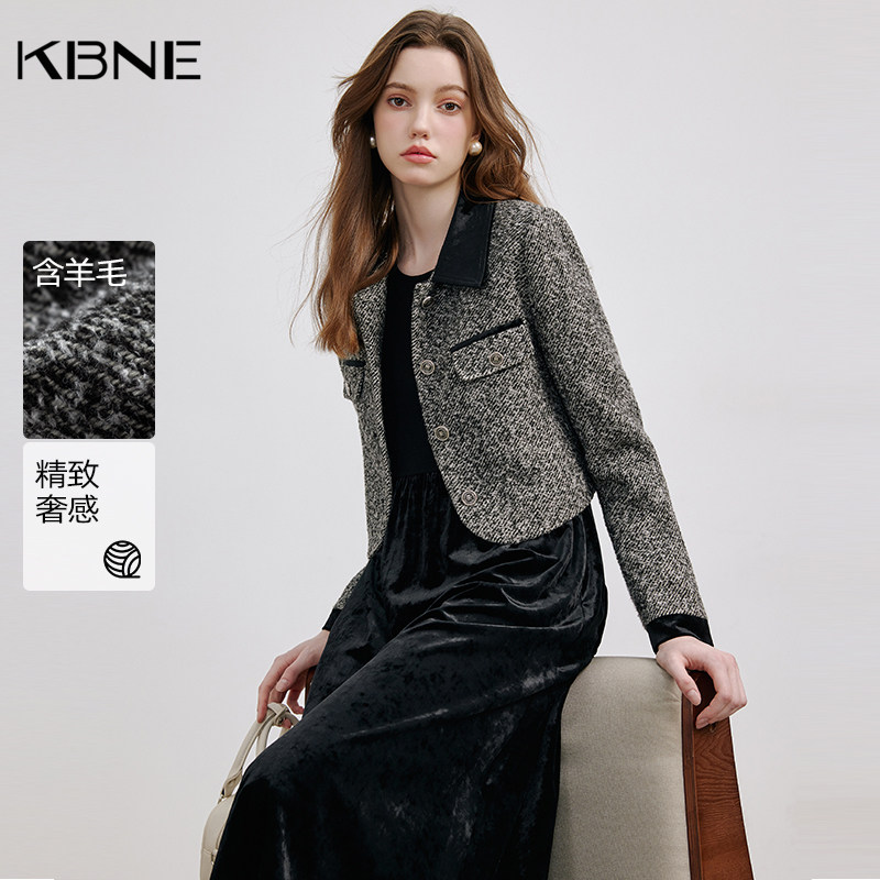 【廖廖粉丝专属】KBNE羊毛小香风短外套女,女装/女士精品,短外套,淘宝优惠券,粉丝福利购,淘宝优惠卷