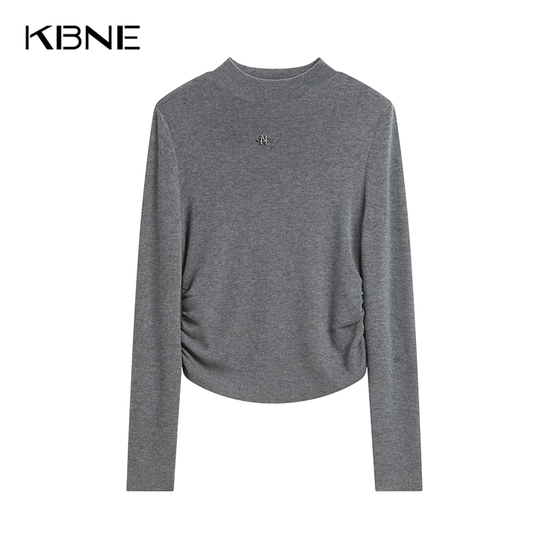 【商城同款】灰色羊毛针织衫长袖上衣小个子毛衫2025年秋冬新款