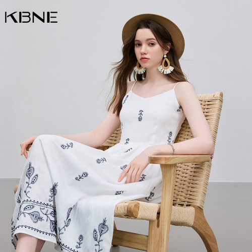 【廖廖粉丝专属】KBNE吊带裙波嬉风白色连衣裙