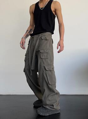 cargopants men overalls loose running man jogging long pants