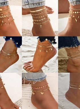 Bohemia Gold Color Chain Ankle Bracelet On Leg Foot Jewelry