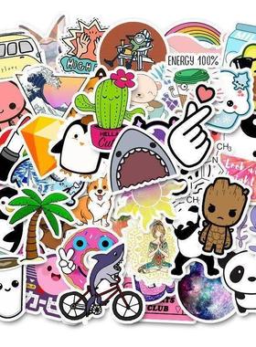 50PCS Cool Summer Vsco Stickers Pack Pink Girl Anime Stiker