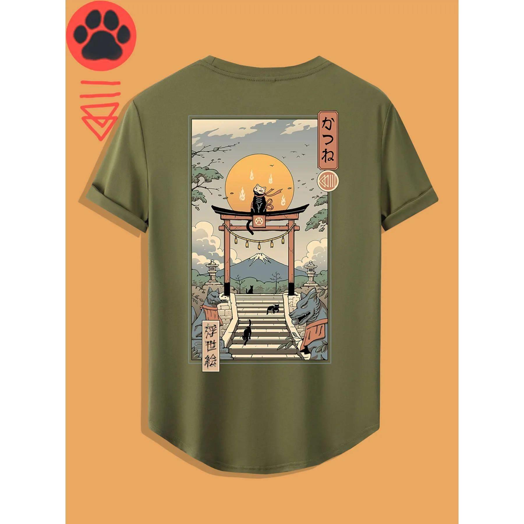 Men's Casual and Vintage Short-sleeved T-shirt for Summe新款