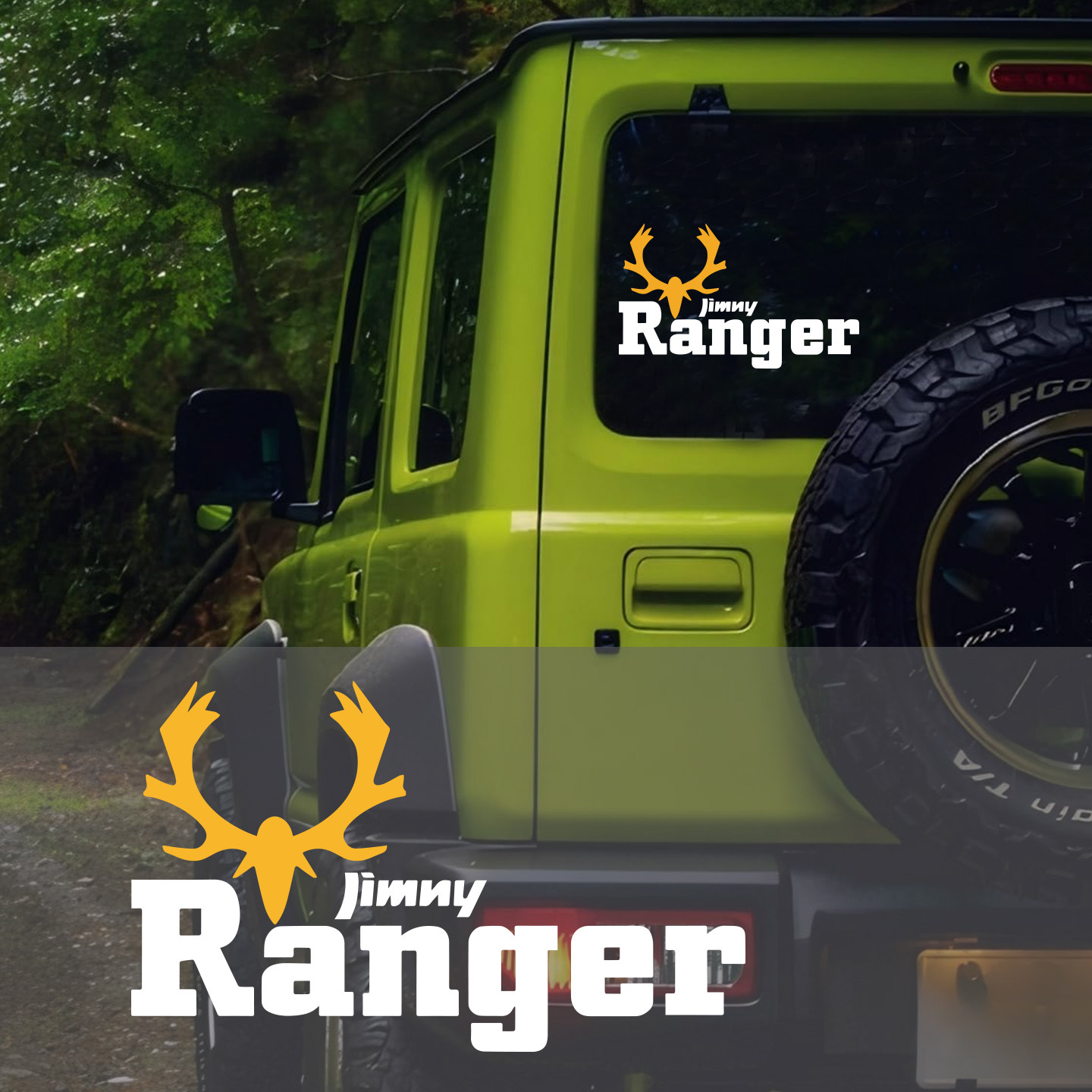 Jimny Ranger吉姆尼游骑兵鹿角车贴越野车侧窗玻璃装饰贴纸
