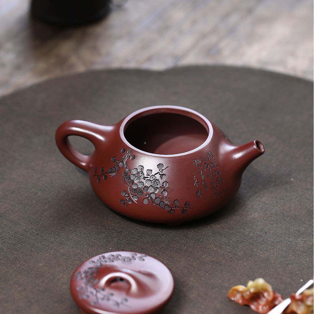景舟瓢手刻梅花推球孔CH-1661货茶壶宜内兴紫砂壶石工堂直播供源