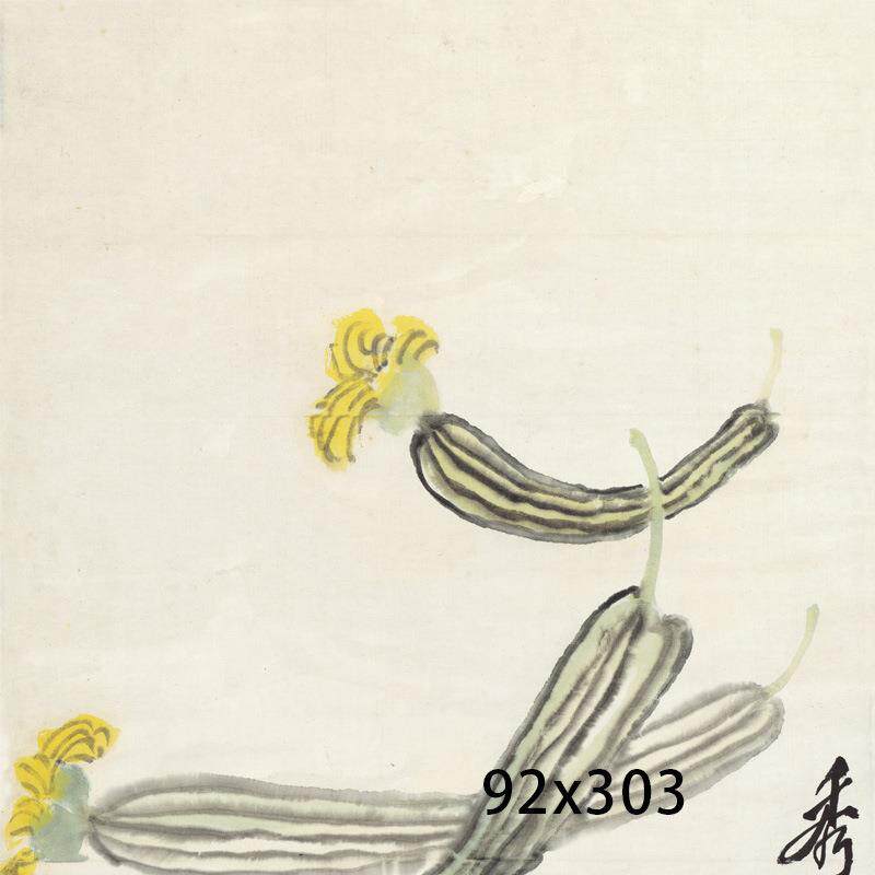 齐白石艺微术喷居厅书房客装饰画条幅花鸟草虫齐白石-名人字画家
