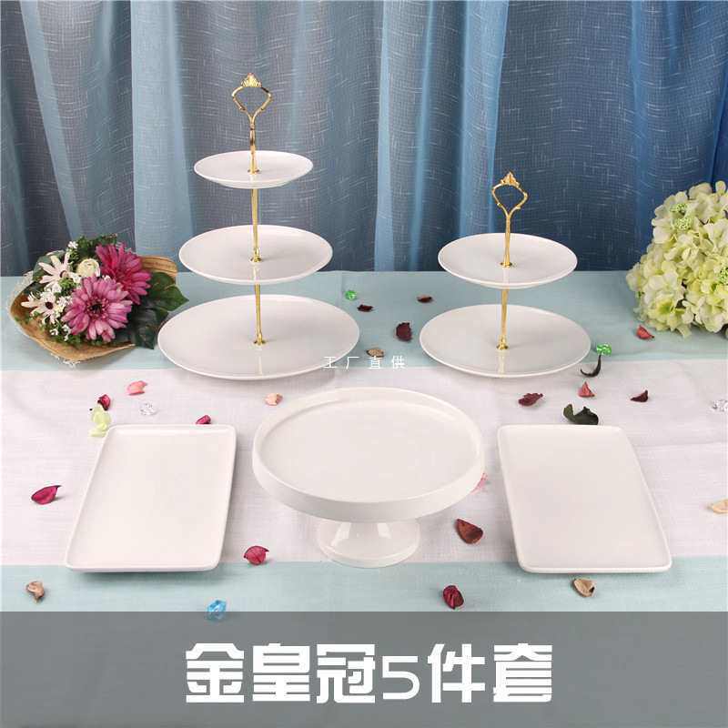 欧式蛋糕架子多层陶瓷甜品台盘子摆件展示架冷餐茶歇下午茶点