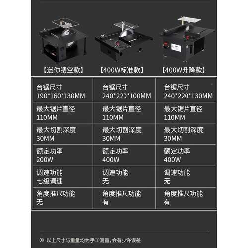 锯400W微携型桌面迷你小台木锯工CUW小型电台磨机模型锯便式切割