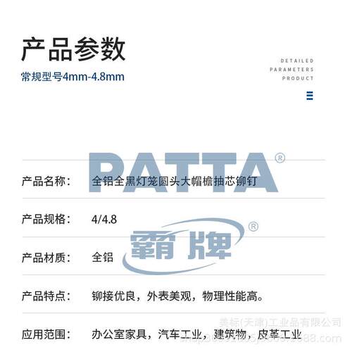 SLP全铝全黑大帽檐灯4笼型抽芯铆钉/圆头锚拉钉/4.8汽车支架专用