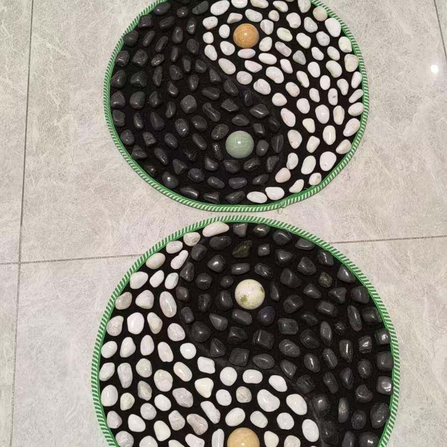 天然雨按花石鹅卵石足底摩垫脚底按器足疗走毯指脚摩垫石子路压板
