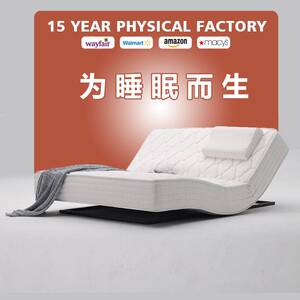 跨境轻奢电动床垫厂家出口可做各种尺寸双人款智能床智能语音控制