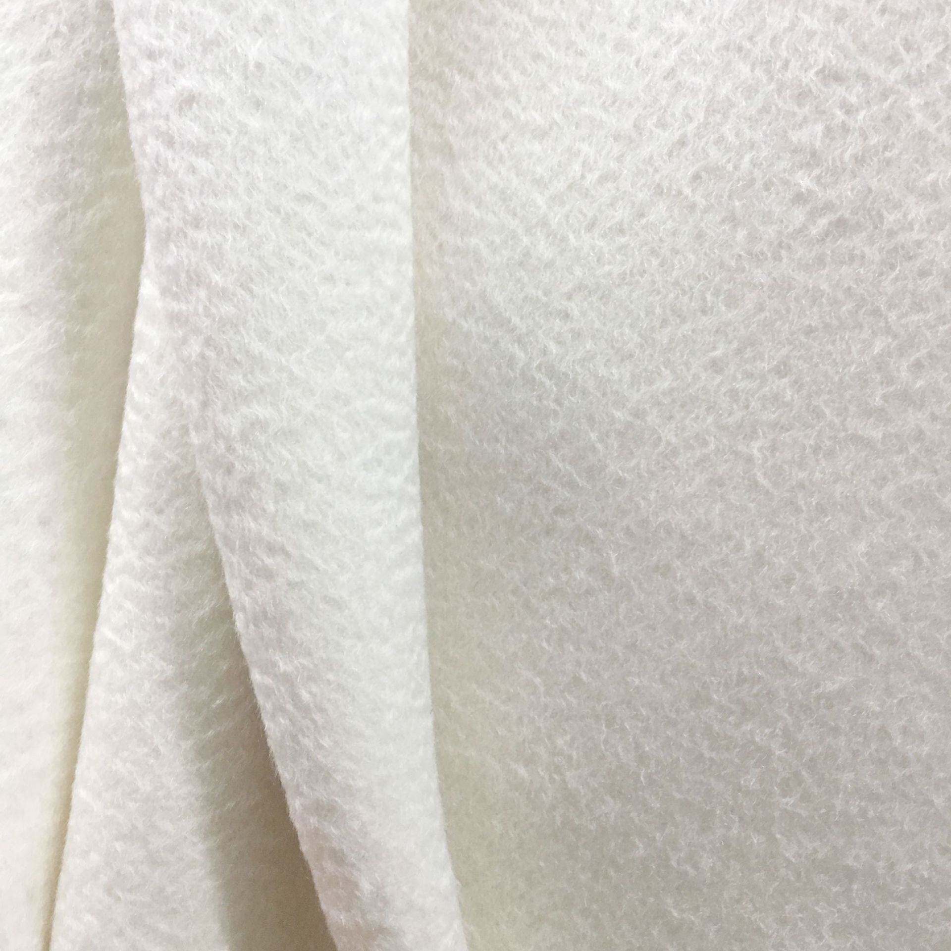 现货漂白色全毛双面水波纹羊绒面料秋冬大衣呢布料 日韩风