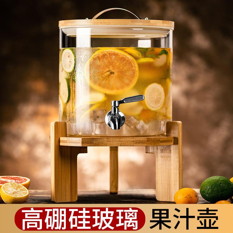 玻容璃泡酒瓶SJH155带龙头硅酒桶高硼酒罐可乐柠檬大量酵素果汁桶