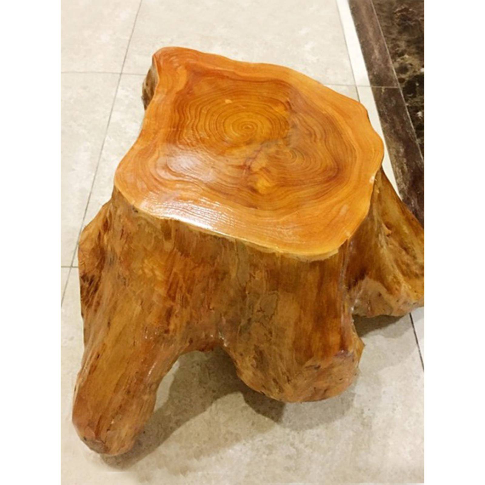 A12杉树脚根雕凳子原木墩子花架底座579树桩木大板木茶几配凳三桩