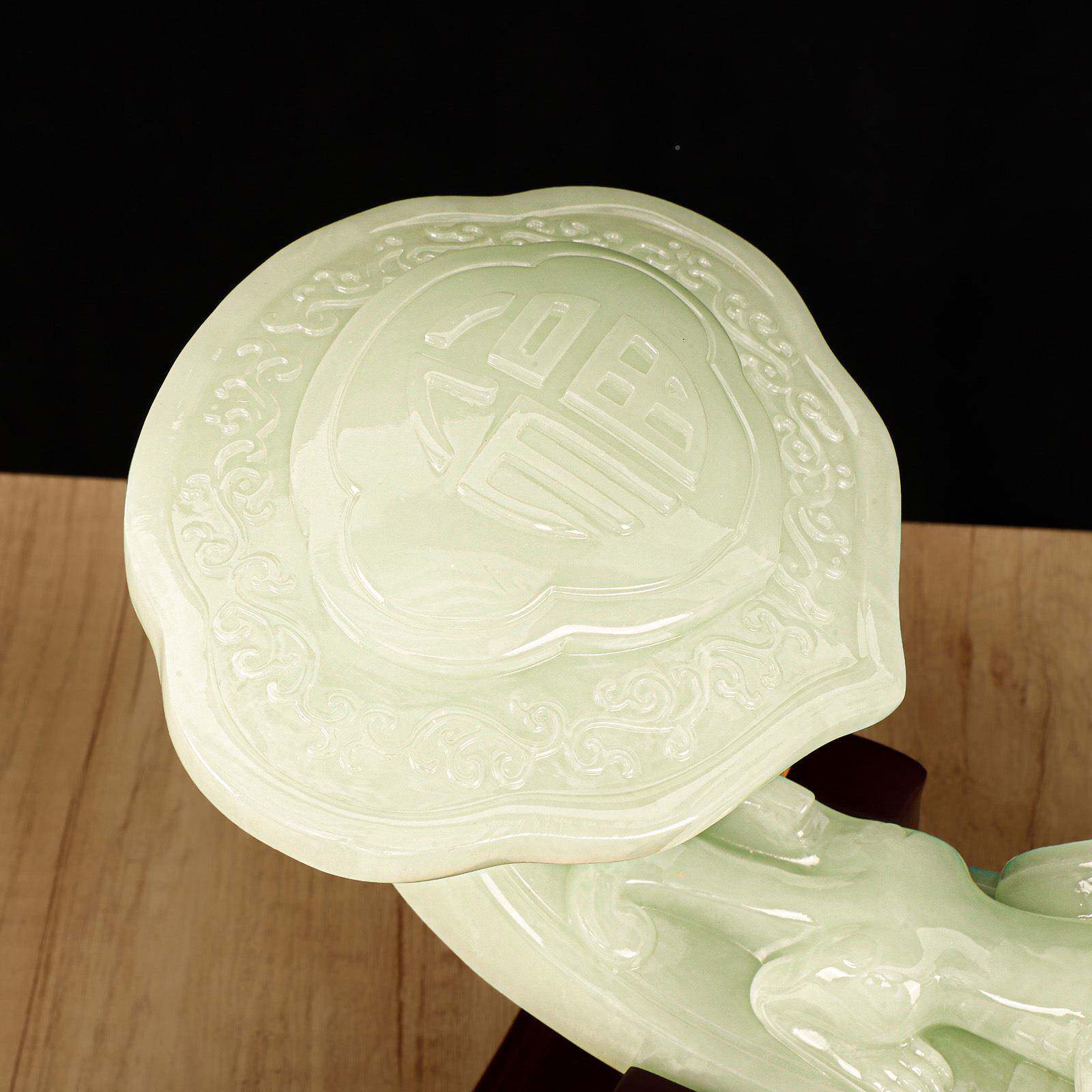 万福意工艺品如摆件阿大富汗白玉如意白玉系列摆件家厅居客饰品号