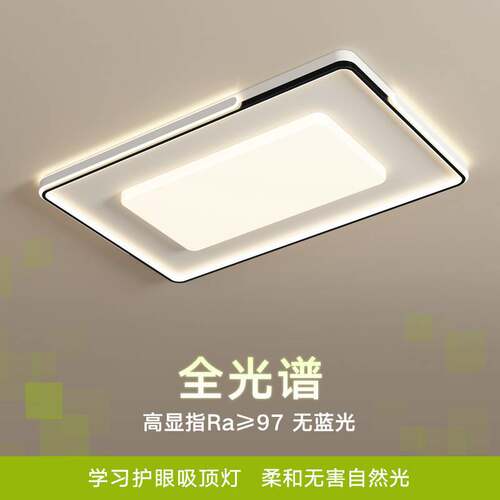 全光谱客厅灯现代简约黑白创意吸顶灯护眼卧室灯全屋智能套餐灯具