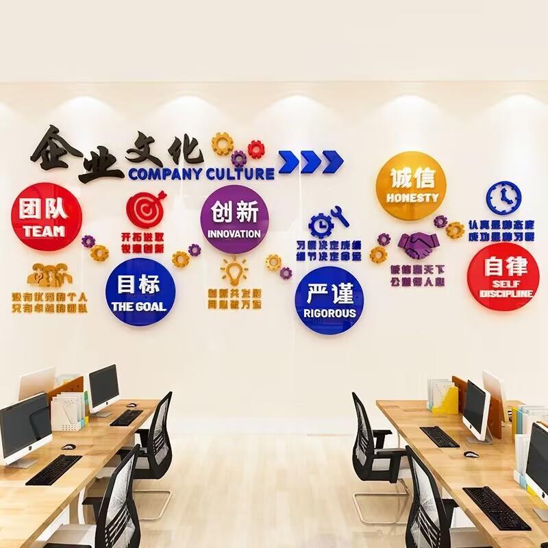 化企业文墙团队办员工口号励志贴画亚克力标语墙SL-2023-公司公室