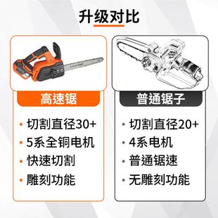 电动工具伐木修枝家用便携手持无线锂 12无寸充刷高锯878速锯电式
