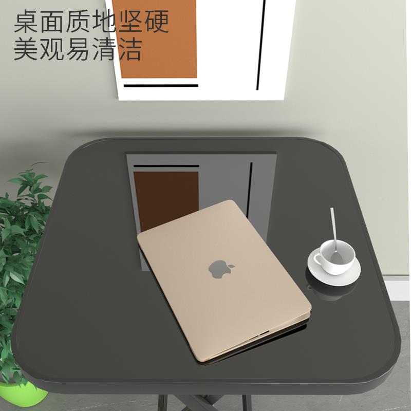 钢玻桌璃餐桌用折叠方桌小户型饭桌简化易圆MQK桌子家出租屋阳台