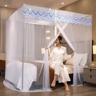 宫廷蚊帐加密防蚊纱帐粗2mm防支架公主3风 三开门FJsNnH4C落地加款