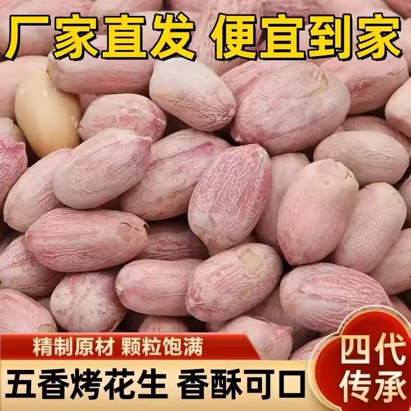 五香花生米正宗山东特产脱油盐焗烤花生米蒜香下酒零食批发价