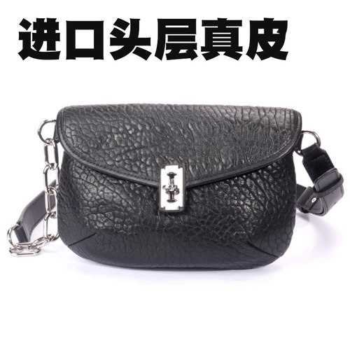 欧美时尚胸包泡泡羊皮链条信封包