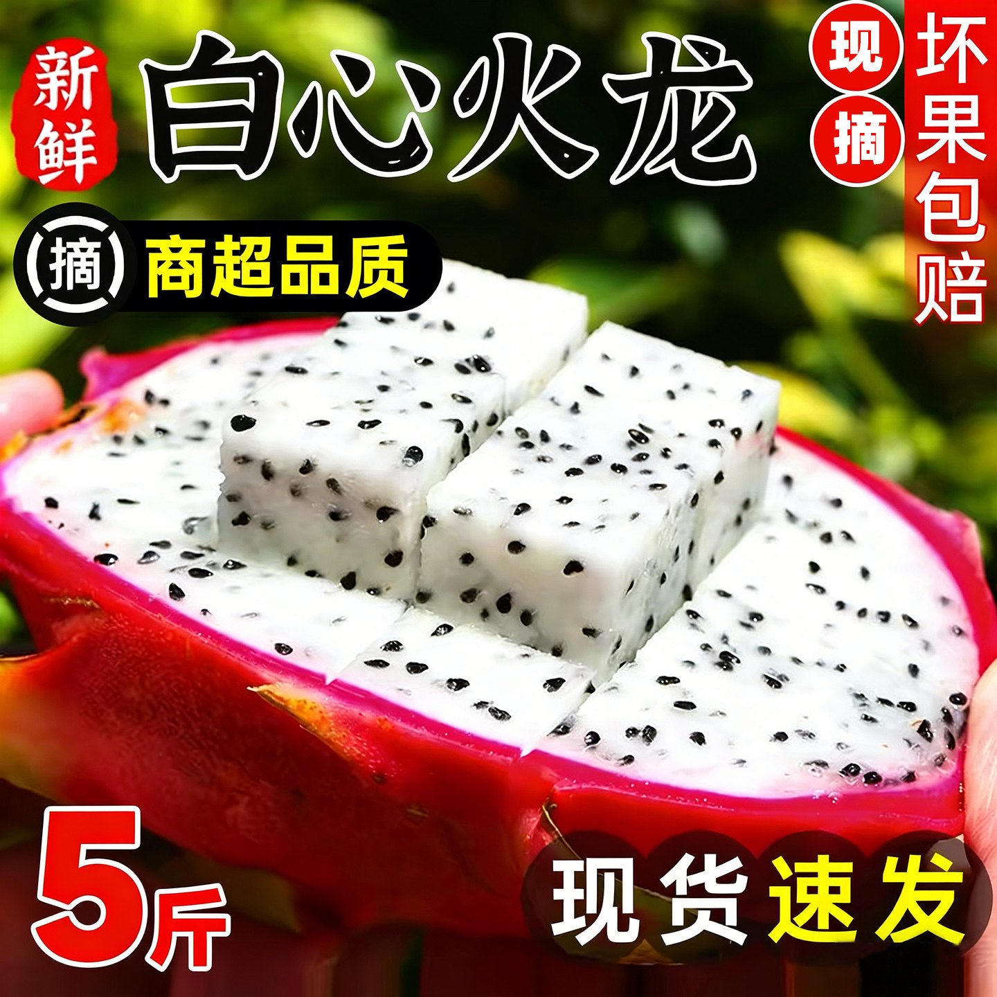 云南白心火龙果新鲜水果5斤金都整箱一号当季现摘红蜜宝心火龙10
