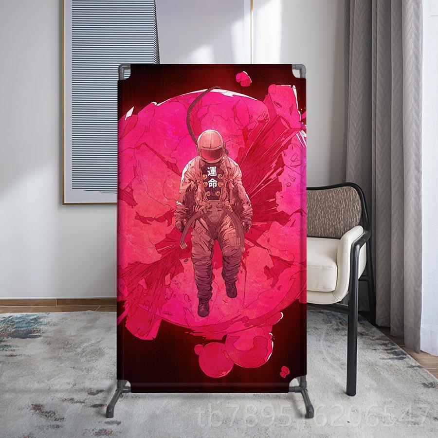 高档星宇航员用用落地屏风科空幻装饰遮家挡轻便组装可移动商座屏