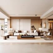 新中式 实木布艺沙发宋氏美学现代简约办公室样板间民宿原木风家俱