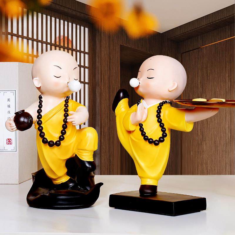 创意功夫小和尚桌面摆件酒柜办公室书柜茶桌茶台禅意家居软装饰品,家居饰品,装饰摆件,淘宝优惠券,粉丝福利购,淘宝优惠卷