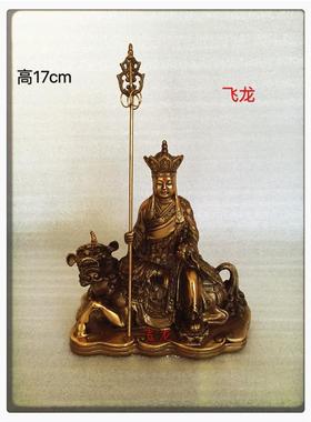 飞龙纯铜骑狮子地藏王菩萨铜像佛像工艺品家居摆件