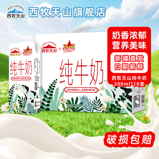 西牧天山新疆纯牛奶整箱200ml 插画砖西牧天山旗舰店 10盒装