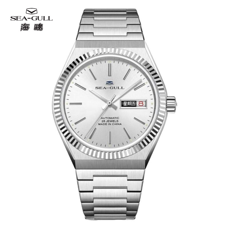 海鸥表新款精钢钻经典商务腕表自动机械表双星期日历1075